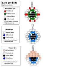 the instructions for how to make an eyeball ornament with beads and thread