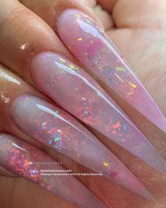 Casket Nails, Opal Nails, Encapsulated Nails, Exotic Nails, Coffin Nails Designs, Fire Nails, Dream Nails, Pretty Acrylic Nails, Dope Nails