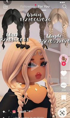 Bloxburg Rp, Roblox Hair Codes, Cute Blonde Hair, Pelo Cafe, Roblox Hair, Hair Codes, Dance Hairstyles