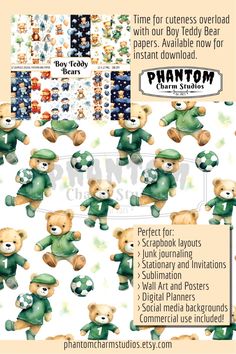 a bunch of teddy bears that are all different colors and sizes, with the words pantom