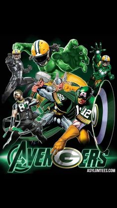 the green bay football team is depicted in this poster