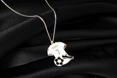 Soccer Necklace, Custom Soccer Ball Pendant, Jersey Number Necklace, Football Necklace, Sports Jewelry, Soccer Charm, Soccer Player Gifts TO OUR VALUED CUSTOMERS ! Please take a look at our special catalog that we have prepared for you !  ▶ https://www.etsy.com/shop/DaintyMark D E T A I L S * Made to Order. * Handmade with Sterling %100 925K Sterling Solid Silver. * Choice of Gold Color: Gold, Rose Gold, Silver * Length: 14", 16", 18", 20", 22"  * Ready to Ship in 1-3 Business Days * Free return Soccer Necklace, Football Necklace, Number Necklace, Sports Jewelry, Soccer Player, Ball Pendant, Minimalist Necklace, Soccer Ball, Soccer Players