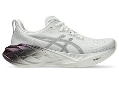 Women's NOVABLAST 4 PLATINUM | Real White/Pure Silver | Running Shoes | ASICS Running Shoes Asics, Shoes Asics, Asics Sneakers, Asics Running Shoes, Women's Running Shoes, Hot Sneakers, Sneaker Brands, Jordan Retro, Running Women