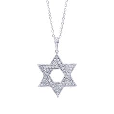 The Davina Pendant This symbolic pendant is a piece of art for around your neck. Crafted in 14K white gold, this graceful and simple Star of David design shimmers with 1/2 carat of lab grown diamond. Polished to a bright shine, this pendant suspends along an 16 inch chain that has a two inch extension and secures with a lobster clasp. The Sku number is 455151 Each F-G VS-SI lab-grown diamond is hand picked and each piece is cast to per order. Please allow 2 possible 3 weeks for shipping. We will Cleaning Diamond Rings, Jewelry Cleaning Solution, White Gold Pendant, Types Of Diamonds, Diamond Gift, Star Of David, Diamond Crystal, 2 Carat, Lab Created Diamonds