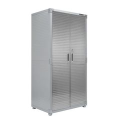 a large metal cabinet with two doors