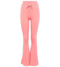 New Arrivals for Women Online - New Fashion | Mytheresa US Pink Flare Pants For Loungewear, Pink Stretch Ribbed Bottoms, Pink Ribbed Stretch Bottoms, Chic Ribbed Flare Bottoms, Stretch Ribbed Pink Bottoms, Pink Flare Lounge Pants, Flare Ribbed Pants For Loungewear, Ribbed Flare Pants For Loungewear, Trendy Pink Ribbed Bottoms