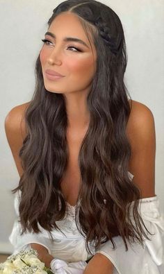 From Honolulu to Boston, here are the most popular styles women are asking for. Down Wedding Hairstyles With Braid, Simple Prom Hair, Homecoming Hair Down, Homecoming Hair, Hair Medium, Hairdo For Long Hair