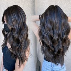 Dark Brown Highlights and Lowlights Hair Hair Color Inspo 2023, Low Lights For Black Hair, Dark Brown Lowlights, Dark Hair With Lowlights, Dark Brown Hair With Lowlights, Lowlights Hair, Dark Brown Hair With Highlights, Brown Hair With Lowlights, Brown Hair With Highlights And Lowlights