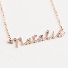 "Create one of a kind name necklace! This personalized name pendant is made with 100% recycled 14k solid gold. It has a thickness of 0.80mm, not too fragile, nor too bulky and gives perfect sturdiness to be worn as everyday jewelry. Beautiful personalized necklace is a stylish hand made gift for yourself, your Mom, your special someone, as Bridesmaid gift, Birthday gift, Anniversary gift, or Graduation. You can personalize with name, your mantra, anything you can think of! If you want to have mo Script Necklace, Baby Name, Everyday Jewelry, Personalized Necklace, Name Necklace, Etsy Baby, Necklace Jewelry, Mantra, Bridesmaid Gifts