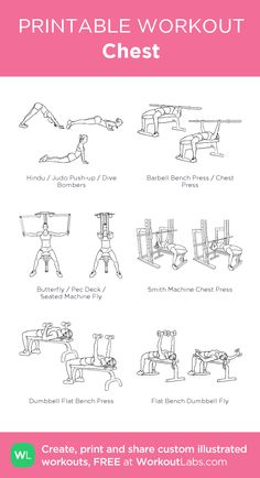 the printable workout chest is shown in black and white, with instructions for how to use