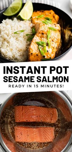 the instant pot sesame salmon recipe is ready in 15 minutes