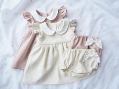 Baby Linen Dress Bloomer Set for Girl Baby Baby Easter Dress Pink Dress Toddler, Kids Fashion Magazine, Baby Clothes Patterns Sewing, Girls Easter Dresses, Girls Pink Dress, Baby Clothes Patterns