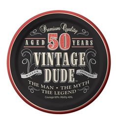 an old fashioned black and white label with the words, age 60 years vintage dude