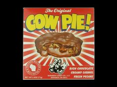 a box of cow pie cereal on a black background