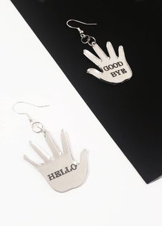 Hello Goodbye Earrings | Umbrella Academy - Pop Pastel Hello Goodbye, Goth Earrings, Silver Mirror, Birthday List, Umbrella Academy, Really Cute Outfits, Silver Mirrors, Fun Earrings