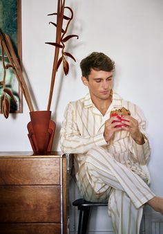 The Lowell Pajama Set is a classic, relaxed fit pajama designed for the man who wants to dream in style. Five-button shirt with a chest pocket and piping details, and button-fly pants with two side pockets, two back pockets and an elastic waist. Sleepy Jones, Button Fly Pants, Flannel Men, Fabric Sale, Liberty Fabric, Pajama Shorts, Bridal Gifts, Button Shirt, Sales Gifts