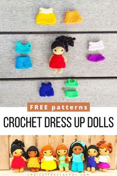 crochet dress up dolls with text overlay