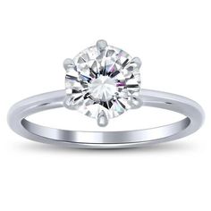 6 Prong Round Moissanite Solitaire Engagement Ring Flat Engagement Rings, Solitaire Engagement Ring Setting, Solitaire Engagement Ring Settings, Classic Engagement Ring Solitaire, Solitaire Ring Set, Engagement Ring Setting, Moissanite Engagement Ring Solitaire, Engagement Sets, Gorgeous Engagement Ring