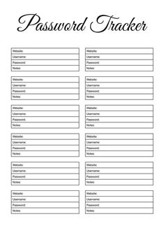 How to track every of your password in order not to forget or misplace them. Estate Planning Checklist, Studera Motivation, Lifestyle Entrepreneur, Penanda Buku