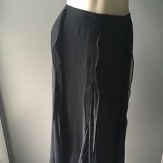 Calvin Klein Black Long 100% Silk Skirt. Great For Formal, Work, Leisure, Night Out Wear. Fully Lined With 100%Silk. Smoke Free Environment & 3 Days Priority Shipping. Elegant Calvin Klein Skirt For Work, Formal Black Calvin Klein Bottoms, Black Calvin Klein Formal Bottoms, Calvin Klein Formal Black Bottoms, Chic Black Calvin Klein Bottoms, Calvin Klein Chic Black Bottoms, Black Fitted Viscose Skirt, Elegant Spring Skirt By Calvin Klein, Elegant Calvin Klein Skirt For Spring