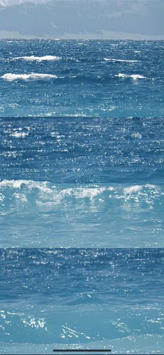 an ocean with blue water and white waves