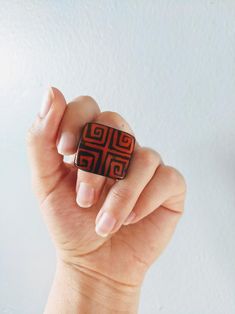 Painted chunky rings. handmade statement rings using tagua | Etsy Unique Brown Rings For Gift, Earthy Fair Trade Jewelry As Gift, Earthy Fair Trade Jewelry Gift, Handmade Earthy Style Rings As Gifts, Handmade Earthy Rings As Gifts, Handmade Brown Rings For Gift, Earthy Handmade Rings For Gifts, Earthy Handmade Rings As Gifts, Big Statement Rings