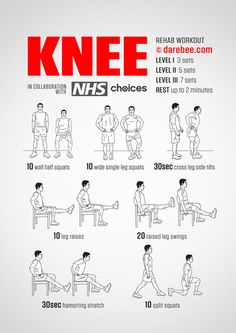 a poster with instructions on how to do knee exercises