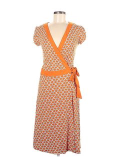 H&M Casual Dress Size: 8 Orange Dresses - used. 85% RAYON, 5% SPANDEX, 05% VISCOSE, 5% ELASTANE, Wrap, V Neck, Midi/Calf Length, Short Sleeve | H&M Casual Dress - Wrap: Orange Dresses - Used - Size 8 Orange Casual Dress, Orange Dresses, Dress Wrap, Orange Dress, Casual Dresses For Women, Wrap Dress, Casual Dress, Casual Dresses, H&m