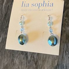 Nwt! Beautiful Teal Colored Pearl Drop Earrings. Elegant Blue Teardrop Pearl Earrings, Blue Teardrop Pearl Earrings, Nickel-free Blue Teardrop Earrings As Gift, Nickel-free Blue Teardrop Earrings For Party, Nickel-free Blue Teardrop Earrings, Green Chandeliers, Filigree Pendant Necklace, Filigree Pendant, Gold Rhinestone