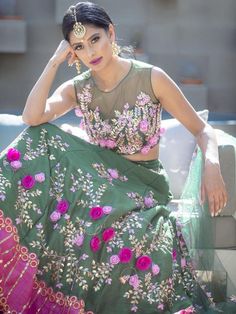 Azalea Green Casade - Tulle Lengha with great Embellishments Embroidery – bAnuDesigns Green Floral Party Gown, Green Floral Embellished Party Gown, Green Organza Choli For Reception, Embellished Green Floor-length Choli, Green Organza Gown For Designer Wear, Green Embellished Lehenga For Festivals, Green Organza Choli With Intricate Embroidery, Reception Green Sharara With Floral Embroidery, Green Dress With Floral Embroidery For Reception