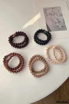 Olivia Mark - Elevate Your Style with 5pcs Spiral Hair Ties Effortless Hair, Boring Hair, Coffee Fashion, Effortless Hairstyles, Coffee Color, Color Coffee, Elastic Hair Ties, Spiral Design, Tie Set