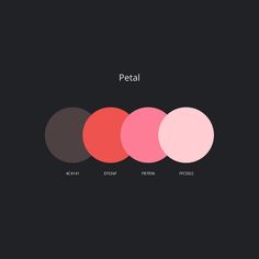 the color scheme for petal is shown in three different colors, including pink and brown