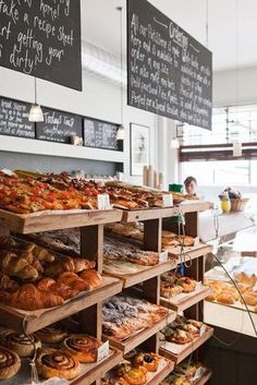 the bakery is stocked with fresh baked goods