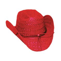 Image of Red Cowgirl Hat. Cheap Red Patriotic Hat, Red Cowgirl Hat, Best Cowboy Hats, Red Cowboy Hat, Boho Cowgirl Style, Straw Cowgirl Hat, Custom Fitted Hats, Country Music Festival, Boho Cowgirl