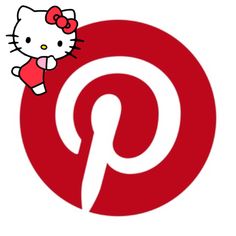 an image of a pin logo with hello kitty on it