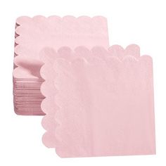 pink paper napkins with scalloped edges