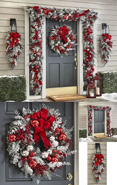 Only available from Miupie, thisis the cordless prelit holiday trim set reminiscent of St Moritz thatcan be hung anywhere indoors or outdoors under a roof without requiringunsightly extension cords or proximity to an outlet. Christmas Wreath Frames, Door Wreath Christmas, Christmas Wreaths & Garlands, Christmas Decorations Garland, Restaurant Decoration, Christmas Decorations Wreaths, Garland Christmas, White Ornaments, Christmas Wreaths For Front Door