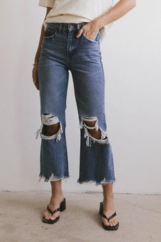 Two  hand pockets denim Vintage Flare, Scoop Neck Tee, Lace Up Heels, Crochet Cardigan, Distressed Jeans, Distressed Denim, Flare Jeans, Straight Leg Jeans, Lace Up