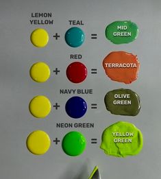 the colors of paint are labeled in different ways