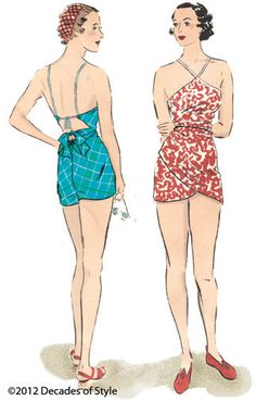 #3013 1930s Beach Romper Beach Rompers, Romper Pattern, 1930s Fashion, Couture Vintage, Fashion Sewing Pattern, Moda Vintage, Halter Style, Mode Vintage, Vintage Sewing Patterns