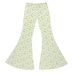 "Floral print bell bottoms. Pair with a vintage or rocker tee! For any and all occasions.  - Polyester Spandex - Elastic waistband -Stretchy like leggings  -High waisted  -Inseam 34\"  YOUR SIZE MEASUREMENTS: X SMALL- WAIST 24\"-26\"  SMALL- WAIST 26\"-28\"  MEDIUM- WAIST 28\"-30\"  LARGE- WAIST 31\"-33\"" Pants Bell Bottoms, 70’s Disco, Printed Bell Bottoms, Rocker Tee, Disco Era, Pants High Waisted, Stretchy Pants, Womens Pants, Small Waist