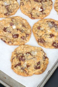 chocolate chip cookies on a baking sheet ready to be baked in the oven for consumption