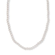 Introducing our stunning Freshwater Pearl Necklace, featuring luminous 6mm pearls that will add elegance and sophistication to any outfit. These freshwater pearls are carefully selected for their lustrous surfaces, smooth textures, and consistent size, ensuring that each necklace is of the highest quality. The pearls have a beautiful ivory-white hue that adds a touch of classic elegance to the piece. Pearl Diameter: 6mm 14K Clasp Classic Pearl White Necklace With Pearl Chain, Timeless Pearl Necklace For Formal Occasions, Classic Pearl Necklaces With Round Beads, Formal Pearl White Pearl Chain Necklace, Formal Akoya Pearl Necklace With Pearl Chain, Timeless Round Pearl Necklace, Formal Single Strand Pearl Necklace, Classic Baroque Pearl Necklace, Luxury Pearl White Pearl Necklace With Round Beads