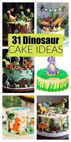 dinosaur cake ideas for birthdays and other special occasiones to share with the kids