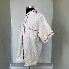 MADE IN MEXICO SELLING ONLY BY COLOR. We've received a large quantity of guayaberas imported from Mexico. The embroidery pattern might be different from the picture. But you will receive a genuinely unique, beautiful, detailed guayabera. For: Men Color: off-white Details: 100% Linen Classic Fit Short Sleeve Mandarin Collar 1 Front Pocket Machine Wash - please wash before wearing Washing Instructions: One thing to remember when washing a guayabera shirt is to wash it with similar colors and use c White Embroidered Collared Camp Shirt, Embroidered Collared White Camp Shirt, White Embroidered Short Sleeve Camp Shirt, Embroidered White Short Sleeve Camp Shirt, Beach Embroidered Shirt With Camp Collar, White Bohemian Collared Shirt, White Embroidered Beach Shirt, Traditional Short Sleeve Shirt For The Beach, Traditional Short Sleeve Shirt For Beach