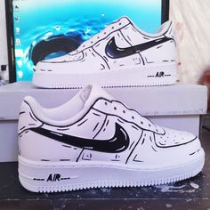 👟 Custom Made To Order Footwear 👟  - Authentic 👟  - Brand New🔥  - Free Worldwide Shipping 📦  - High quality custom sneakers😊  - Original shoe box and accessories.✨ - Best quality waterproof and scratch-proof paints used. Sneakers Outfit Men, Custom Shoes Diy, Cartoon Shoes, Air Force 1 Custom, Shoes Outfit Fashion, Custom Air Force 1, Cute Nike Shoes, Cute Nikes, Workout Shoes