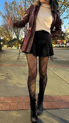 Fall outfit inspo Fall Outfit With Dress, Fall Plaid Skirt Outfits With Boots, Fall Plaid Mini Skirt Outfit, City Grunge Aesthetic Outfits, Fall City Aesthetic Outfits, Vancouver Fashion Fall, Black Print Skirt Outfit, How To Style A Black Skater Skirt, Toms Diner Aesthetic