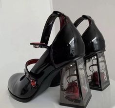 Gothic High Heels, Black Mary Jane Shoes, Mary Jane Platform Shoes, Zapatos Mary Jane, Punk Shoes, Gothic Rose, Gothic Shoes, Cosplay Shoes