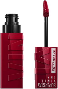 Maybelline Labial líquido brillante de larga duración, Superstay Vinyl Ink tono Royal 55, 4.2ml Wine Red Lipstick, Maybelline Super Stay Vinyl Ink, Superstay Maybelline, Bold Lip Color, Maybelline Superstay, Long Wear Lipstick, Liquid Lip Color, Maybelline Super Stay, Kiko Milano