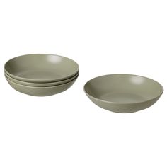 three grey bowls sitting next to each other